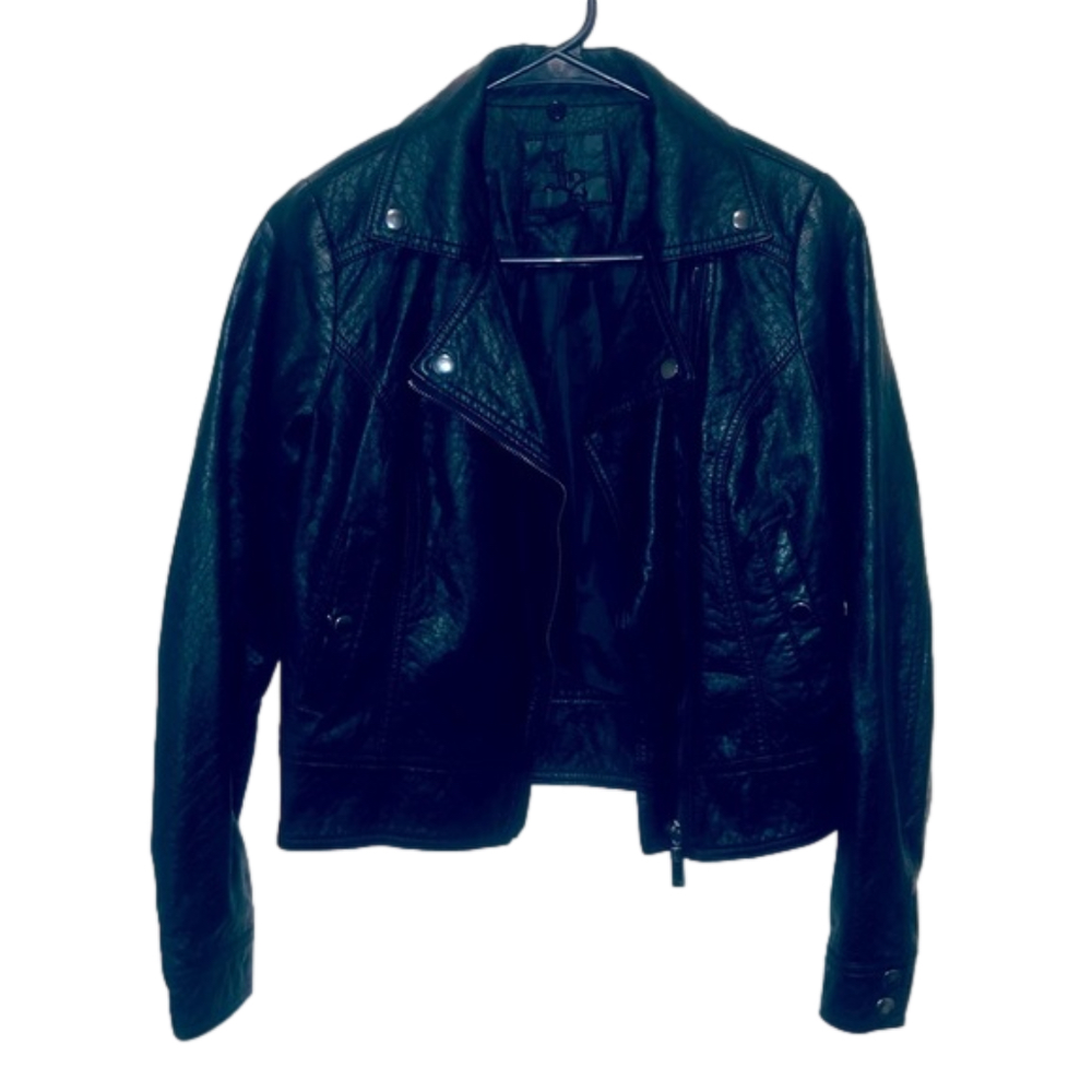 L2 Black Faux Leather Jacket